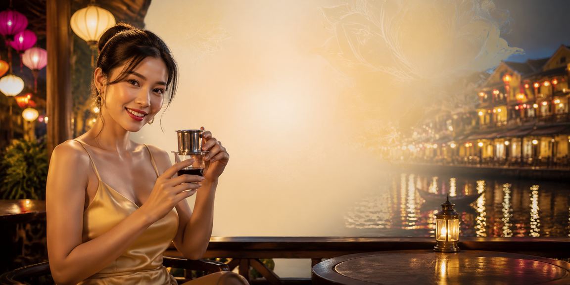 Người dùng Hội An thư giãn tại quán cà phê trong khi xem thông tin cá cược thể thao